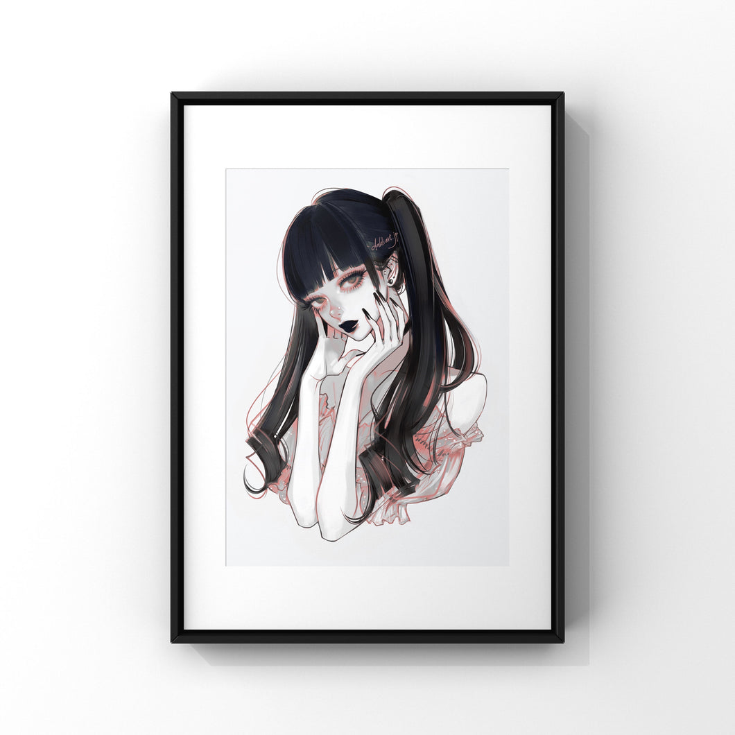 "Pigtail" Takenaka Framed print work / frame A3 / A4