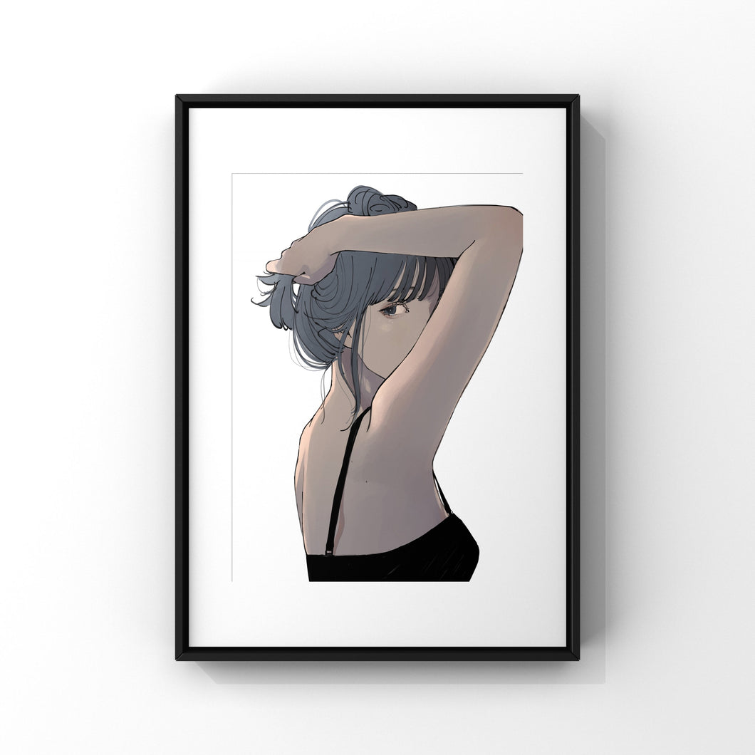"Rain outside" Nagi Framed print work / frame A3 / A4