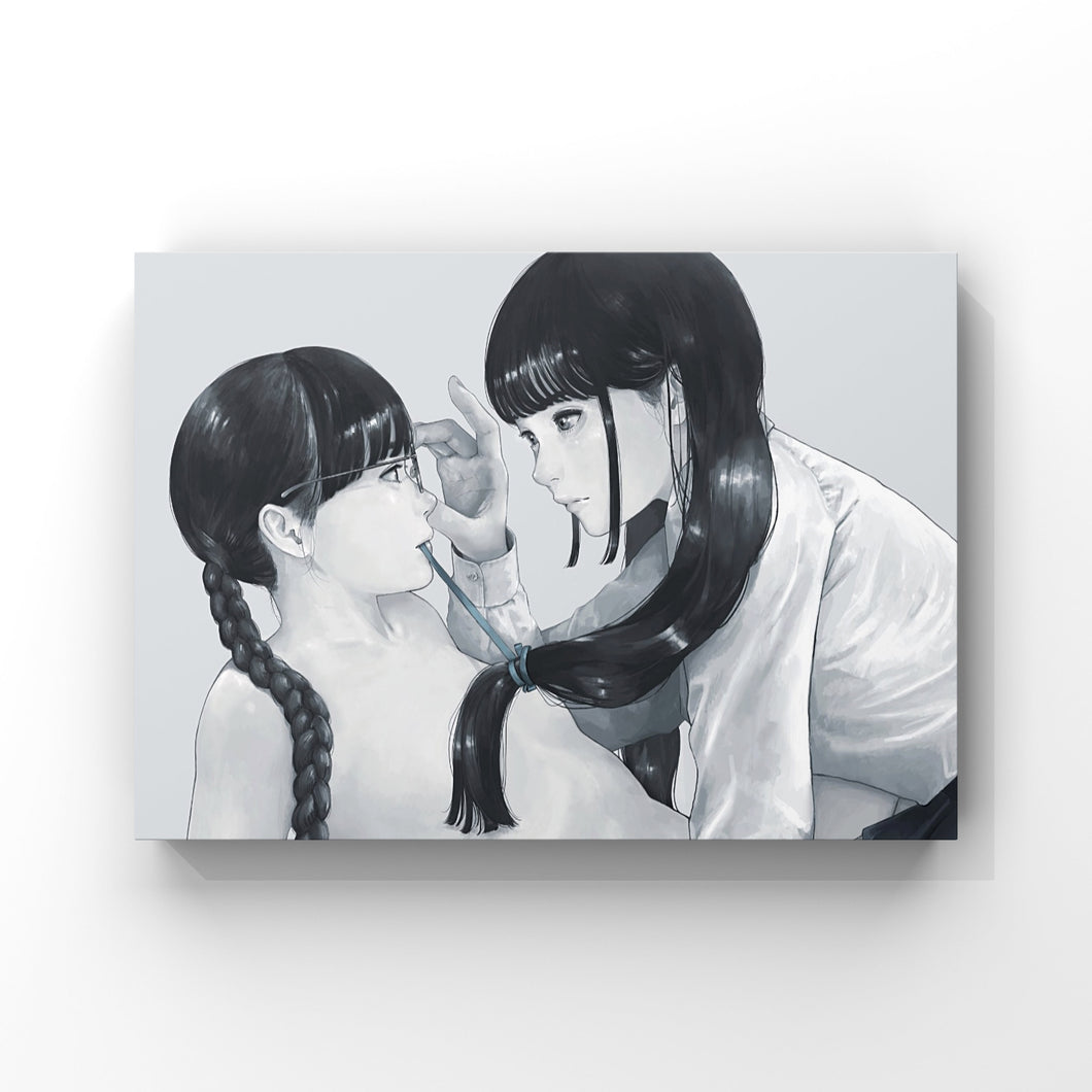 "Girls unraveling" Araki Rakka Canvas print work / canvas A3 / A4