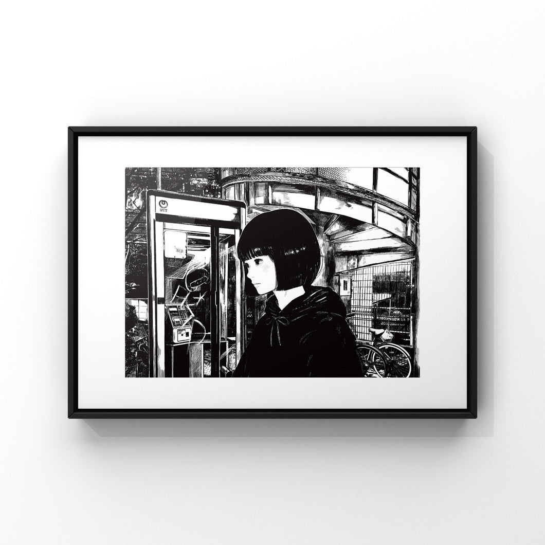 "Dark Road" Araki Rakka Framed print work / frame A3 / A4