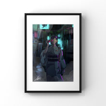 Load image into Gallery viewer, &quot;Kimono Police Madness&quot; 10 Toka Framed Print Work / frame A3 / A4
